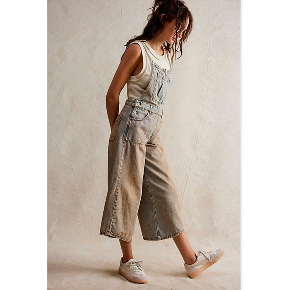 Free People We The Free Canyonland Overalls Large NEW